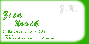 zita movik business card